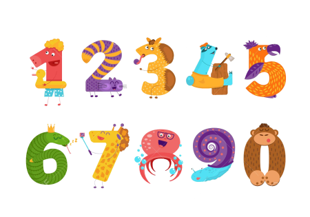 Животные в виде цифр