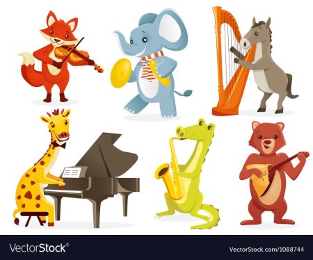 Зверюшки с музыкальными инструментами