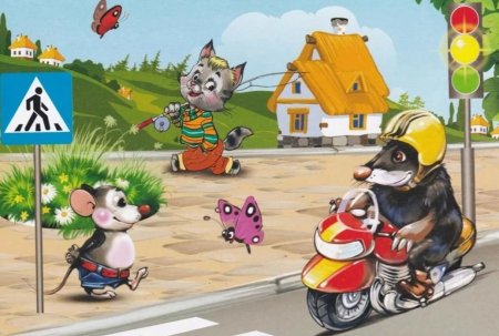 Сказочные герои на дороге