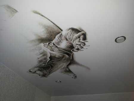 Серый рисунок на потолок