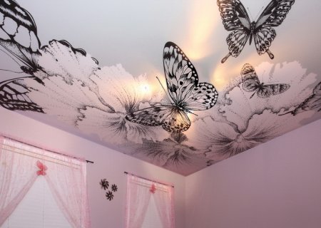 Натяжной потолок с бабо