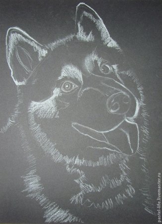 Рисование мелками на черной бумаге