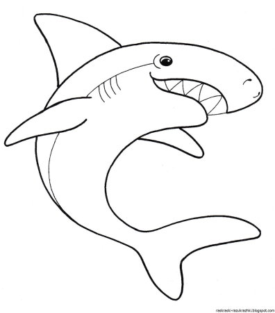 Акула раскраска