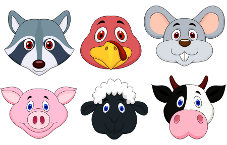 Морды животных для детей