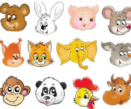 Морды животных для детей