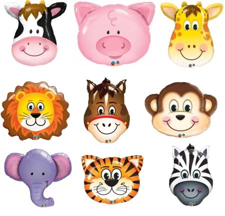 Мордашки животных для аппликаций