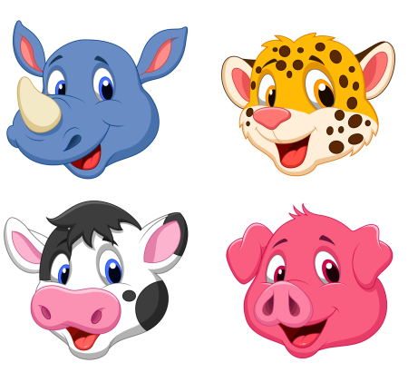 Мордочки животных из круга