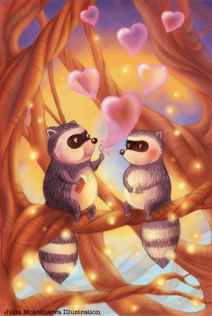 Влюбленные мультяшки