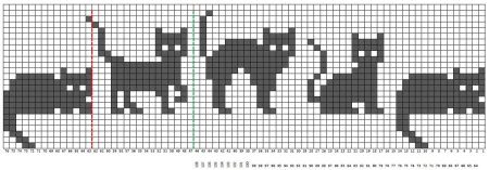 Орнамент кошки для вязания спицами схемы