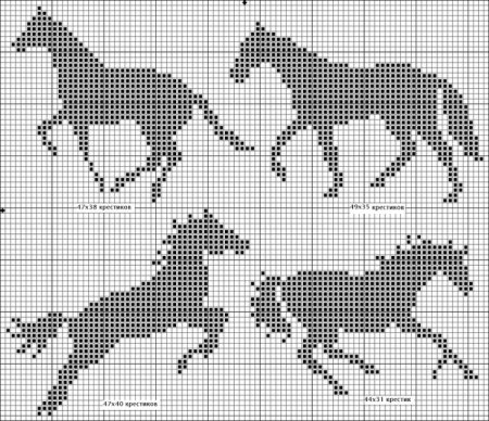 Жаккардовые узоры лошади