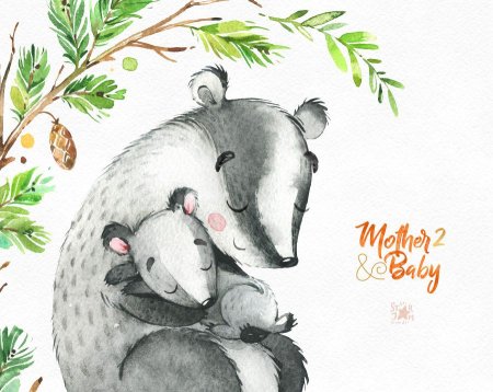 Иллюстрации животных ко Дню матери