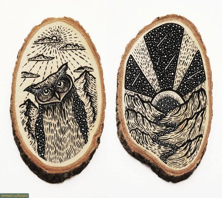 Резьба на срезе дерева