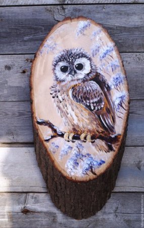 Живопись на срезе дерева