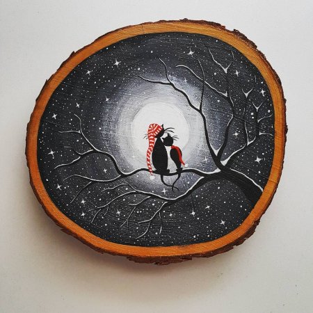 Живопись на срезе дерева