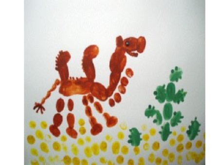 Тигр из ладошки рисование