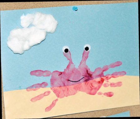 Птицы из ладошек рисование