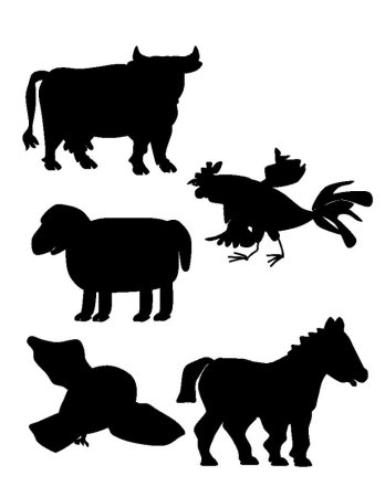 Силуэты животных для детей