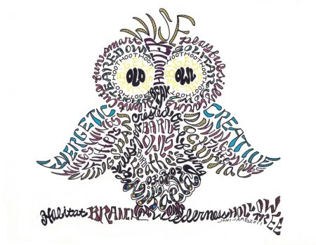 Шрифтовая композиция в виде Совы