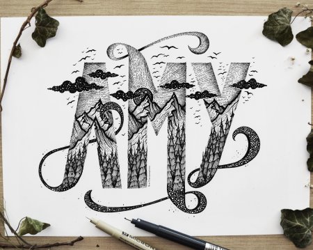 Картина композиция из букв