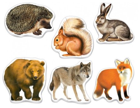 Пазл Maxi Лесные животные 6 в 1 02544 русский стиль