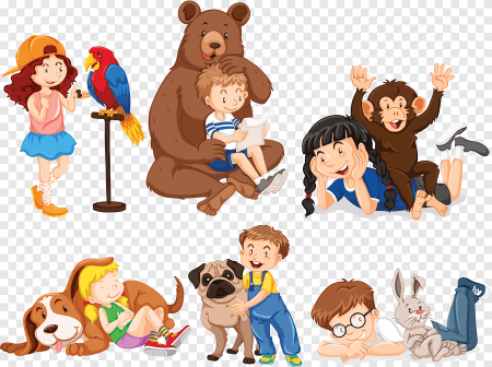 Дети с животными рисунок