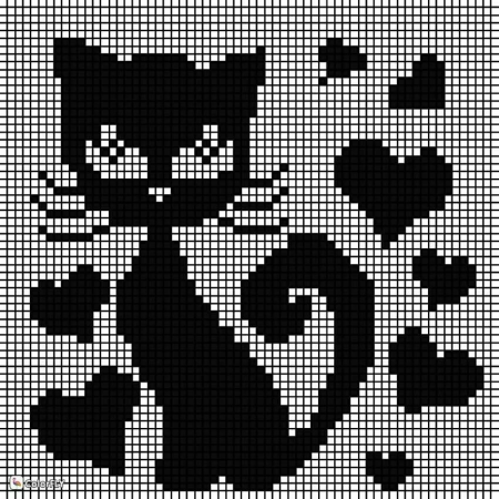 Жаккардовые узоры кошки