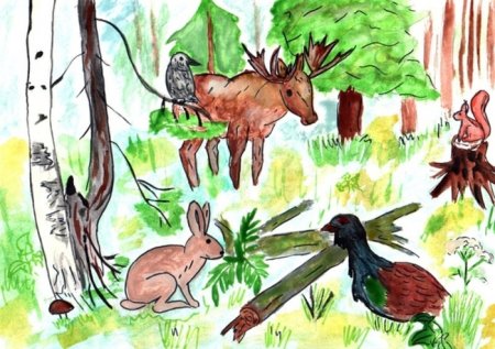 Рисунки животных степи