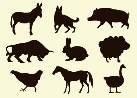 Силуэты животных
