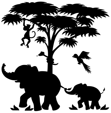 Силуэты африканских животных для вырезания