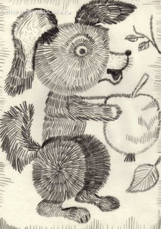 Рисование штрихом животных