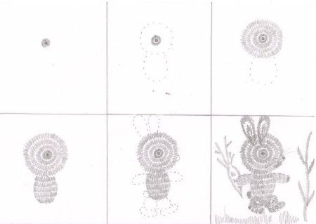 Рисование штрихом животных