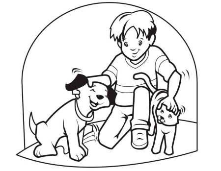 Собака раскраска для детей