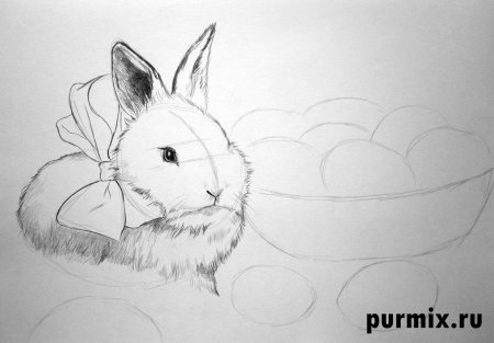 Пасхальный кролик рисунок карандашом