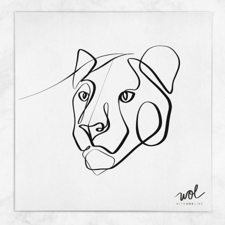 Львица одной линией