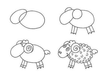 Схемы рисования животных для детей