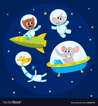 Мультяшные животные в космосе