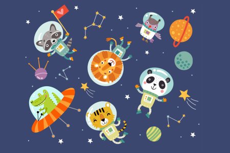 Животные в космосе для детей
