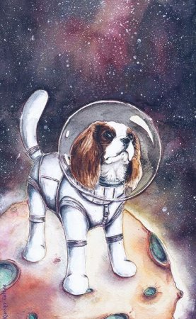 Космические рисунки акварелью