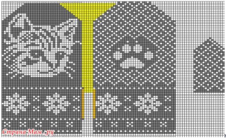 Жаккард кошки для варежек