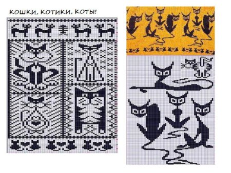 Варежки с орнаментом кошки схемы