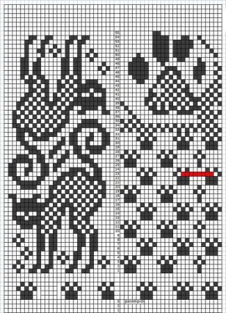 Жаккард кошки для варежек