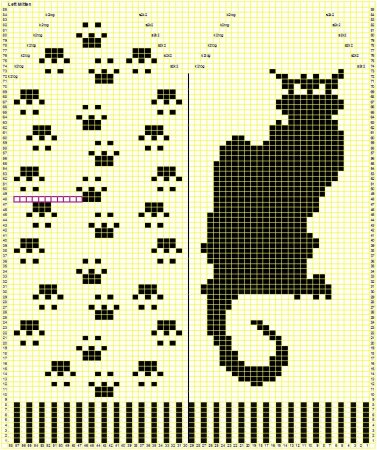 Варежки с орнаментом кошки