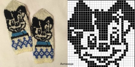 Детские варежки жаккардом