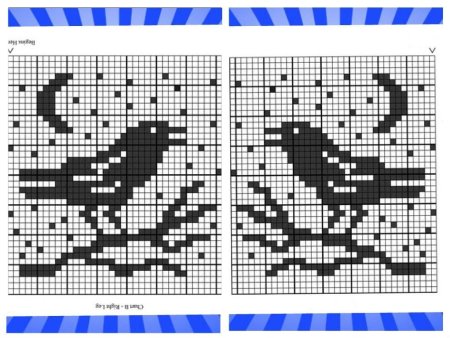 Жаккардовые орнаменты птицы