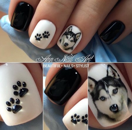 Маникюр с хасками