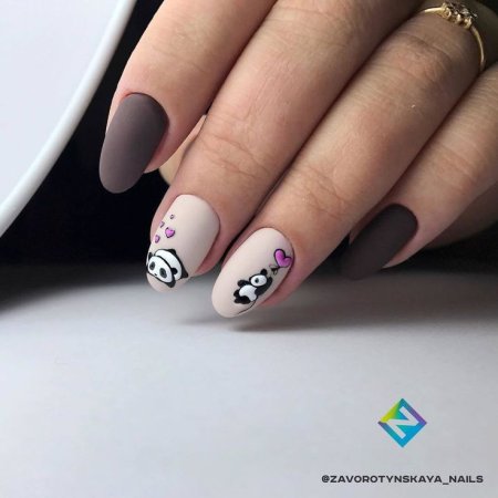 Кошка на ногтях пошагово