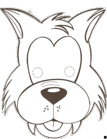 Маска волка раскраска