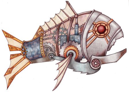 Рыба в стиле стимпанк