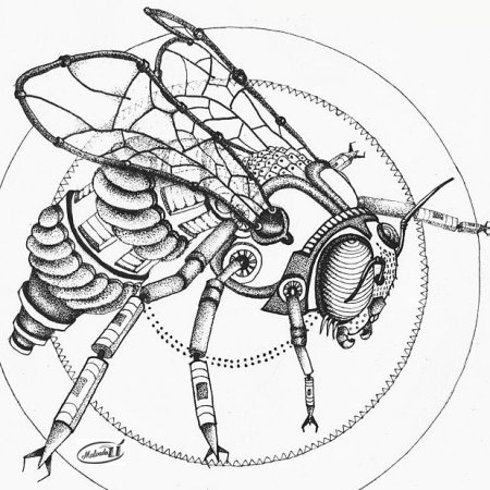 Насекомые в стиле стимпанк рисунок