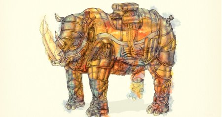 Носорог в стиле стимпанк